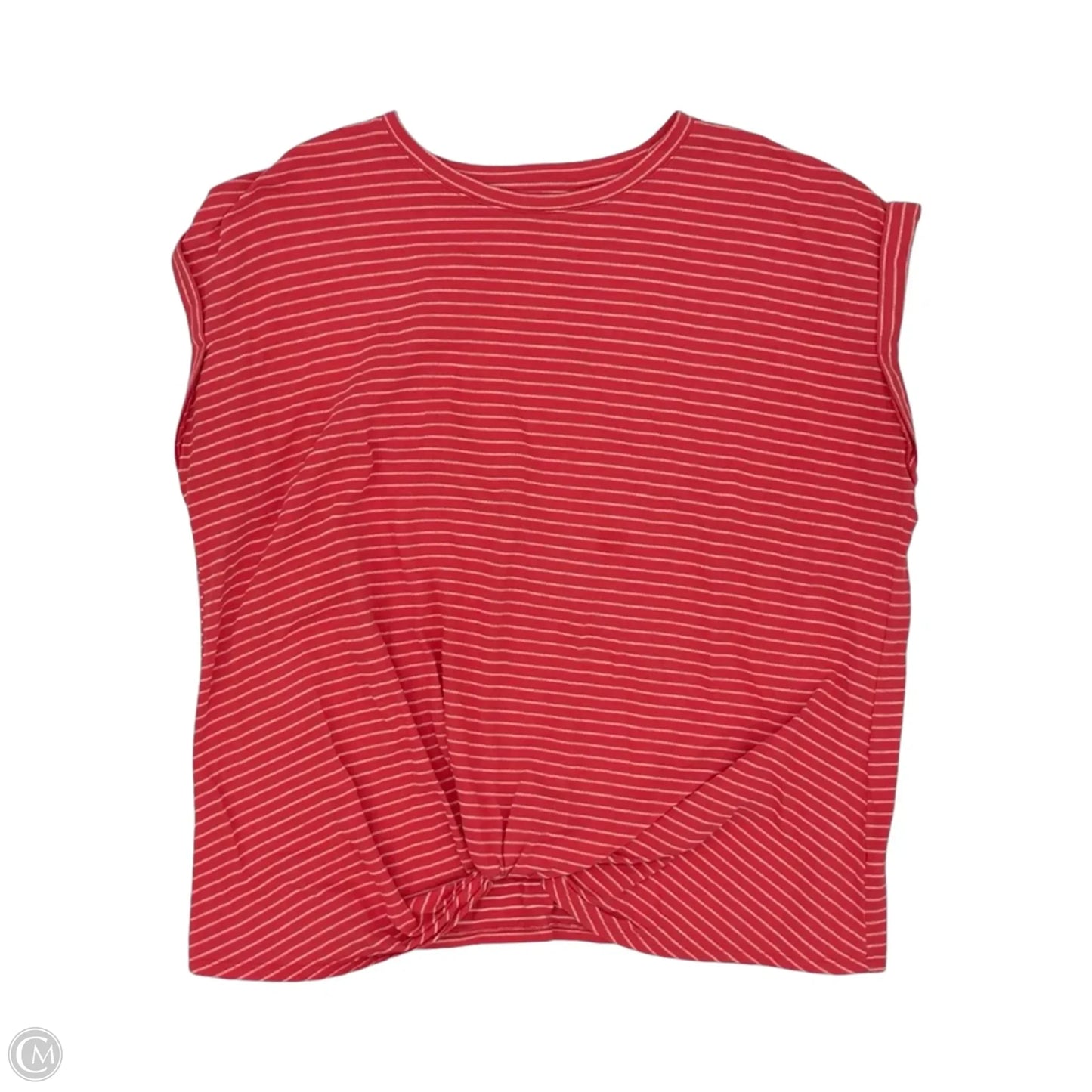 Top Short Sleeve By Maurices In Orange & White, Size: 2x