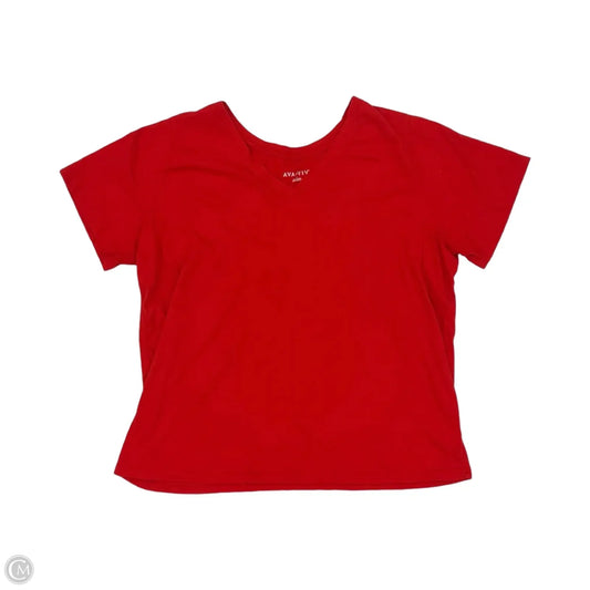 Top Short Sleeve By Ava & Viv In Red, Size: 1x