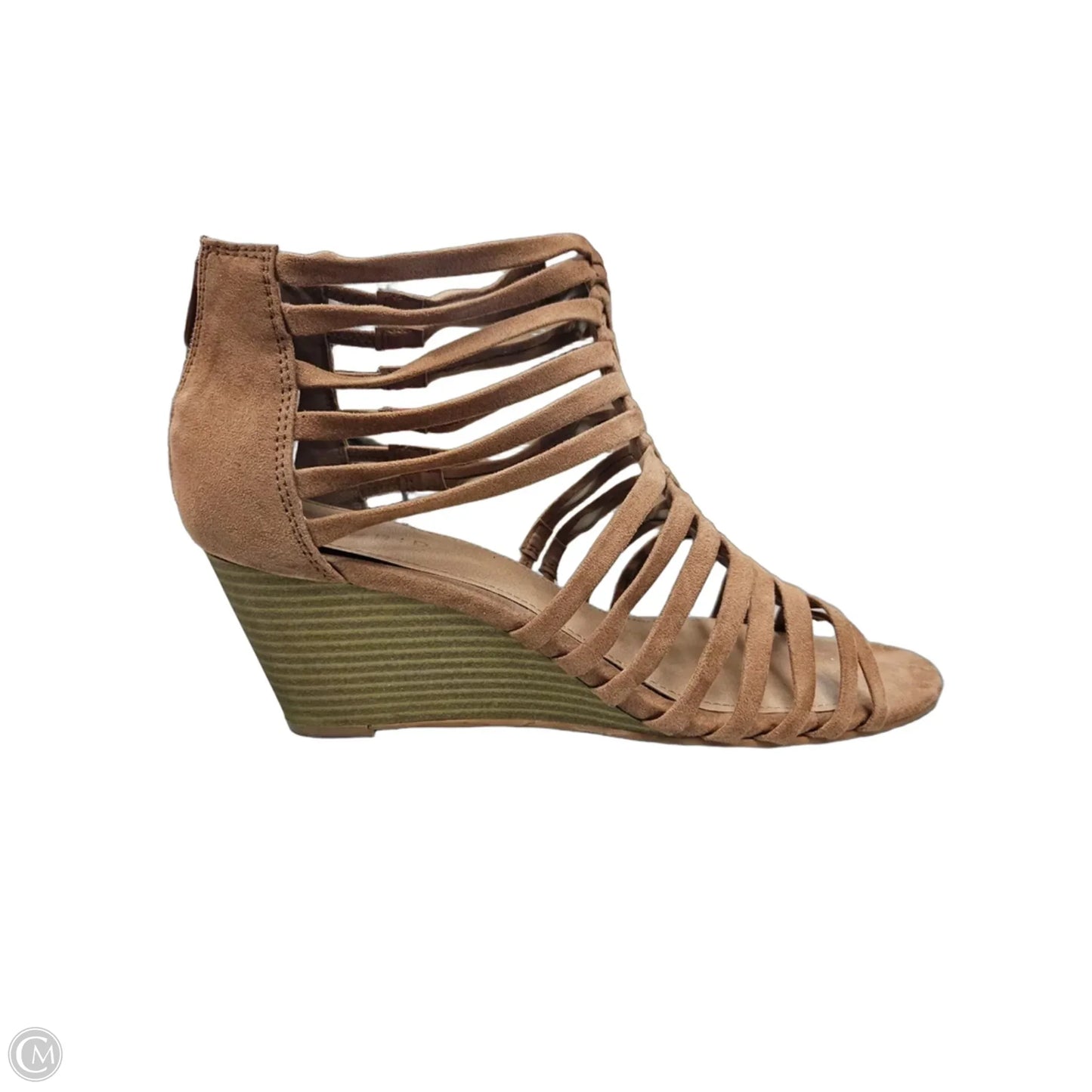 Sandals Heels Wedge By Torrid In Brown, Size: 10