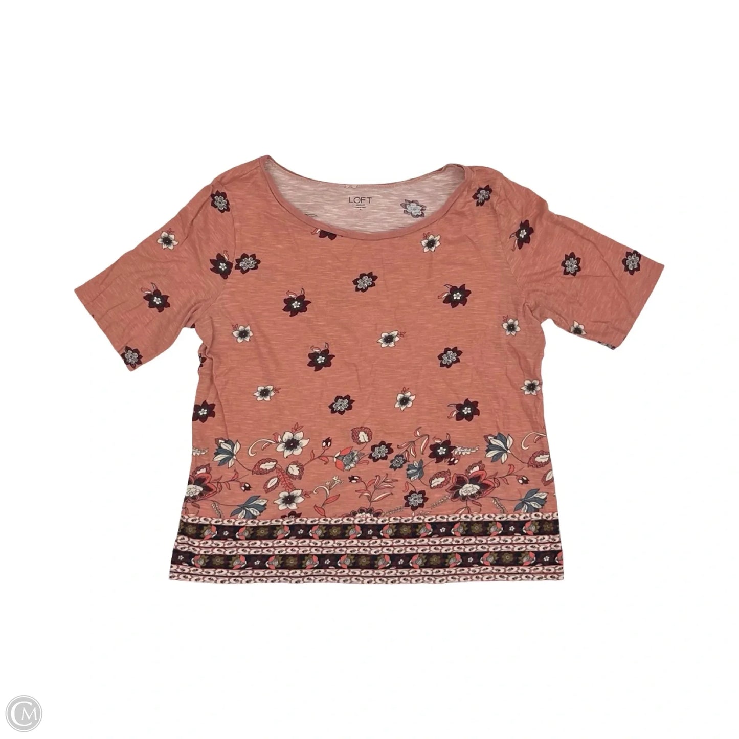 Top Short Sleeve By Loft In Floral Print, Size: M