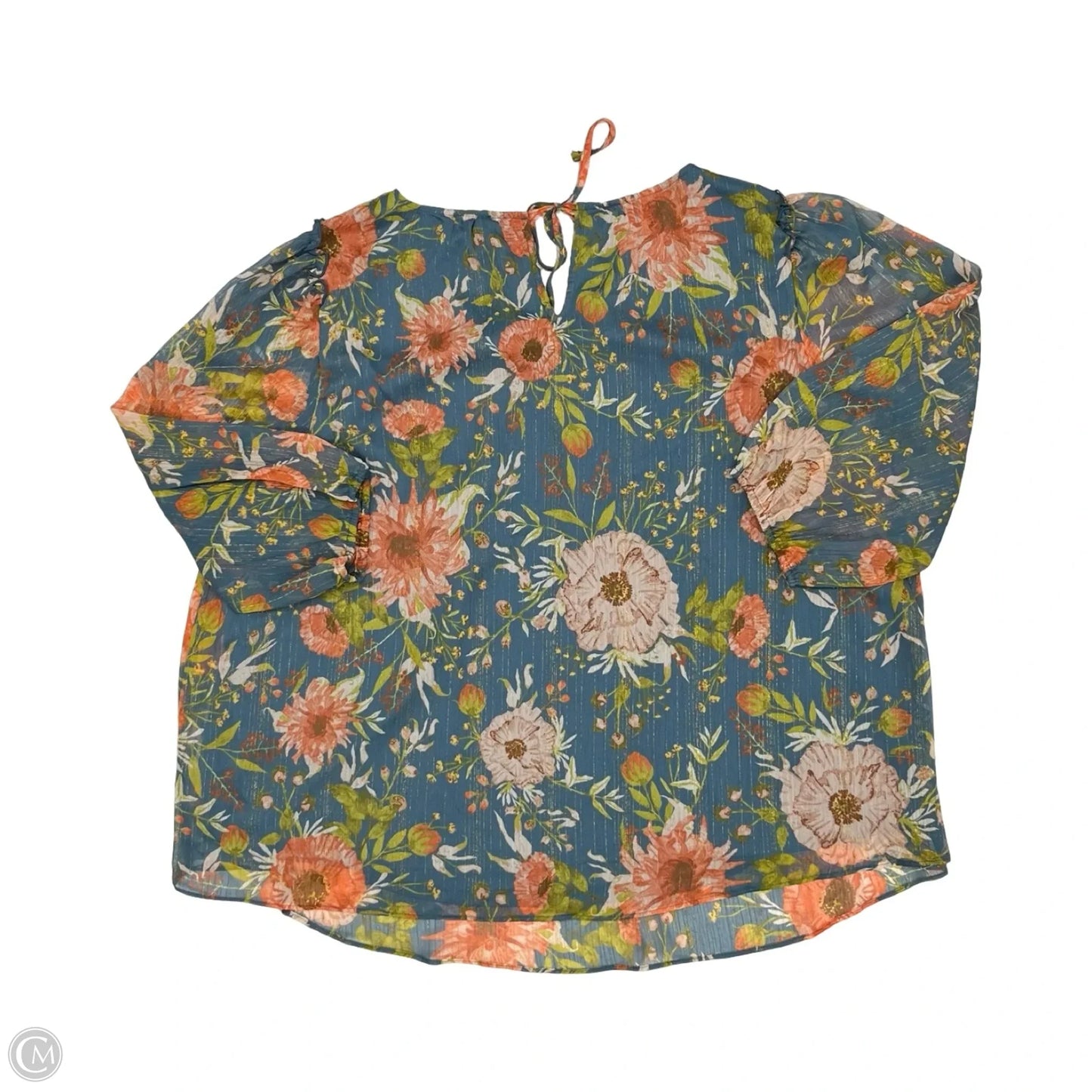 Blouse 3/4 Sleeve By Lc Lauren Conrad In Floral Print, Size: 2x