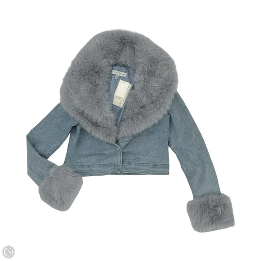 Jacket Denim By Cato In Blue & Grey, Size: S