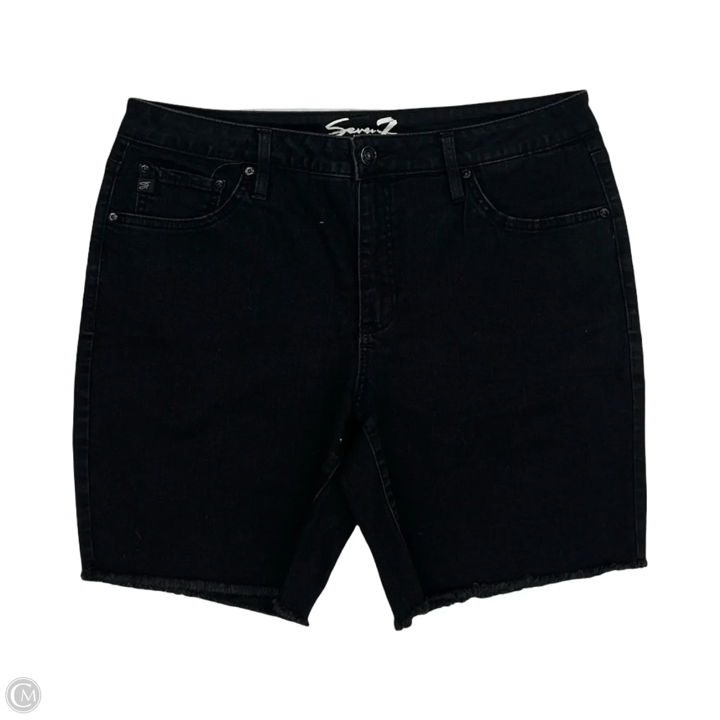 Shorts By Seven 7 In Black Denim, Size: 12