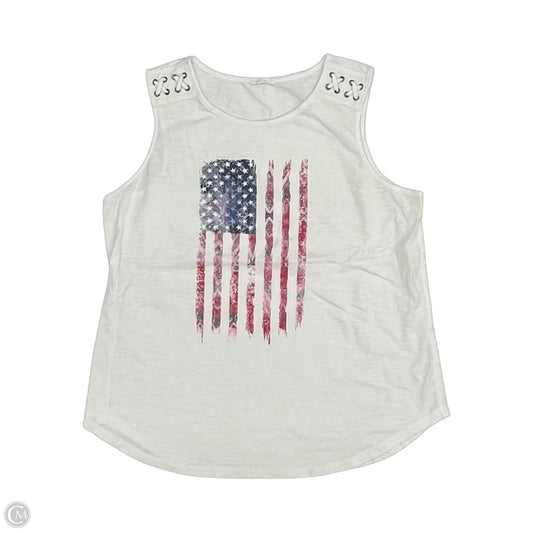 Top Sleeveless By Maurices In Blue Red & White, Size: L