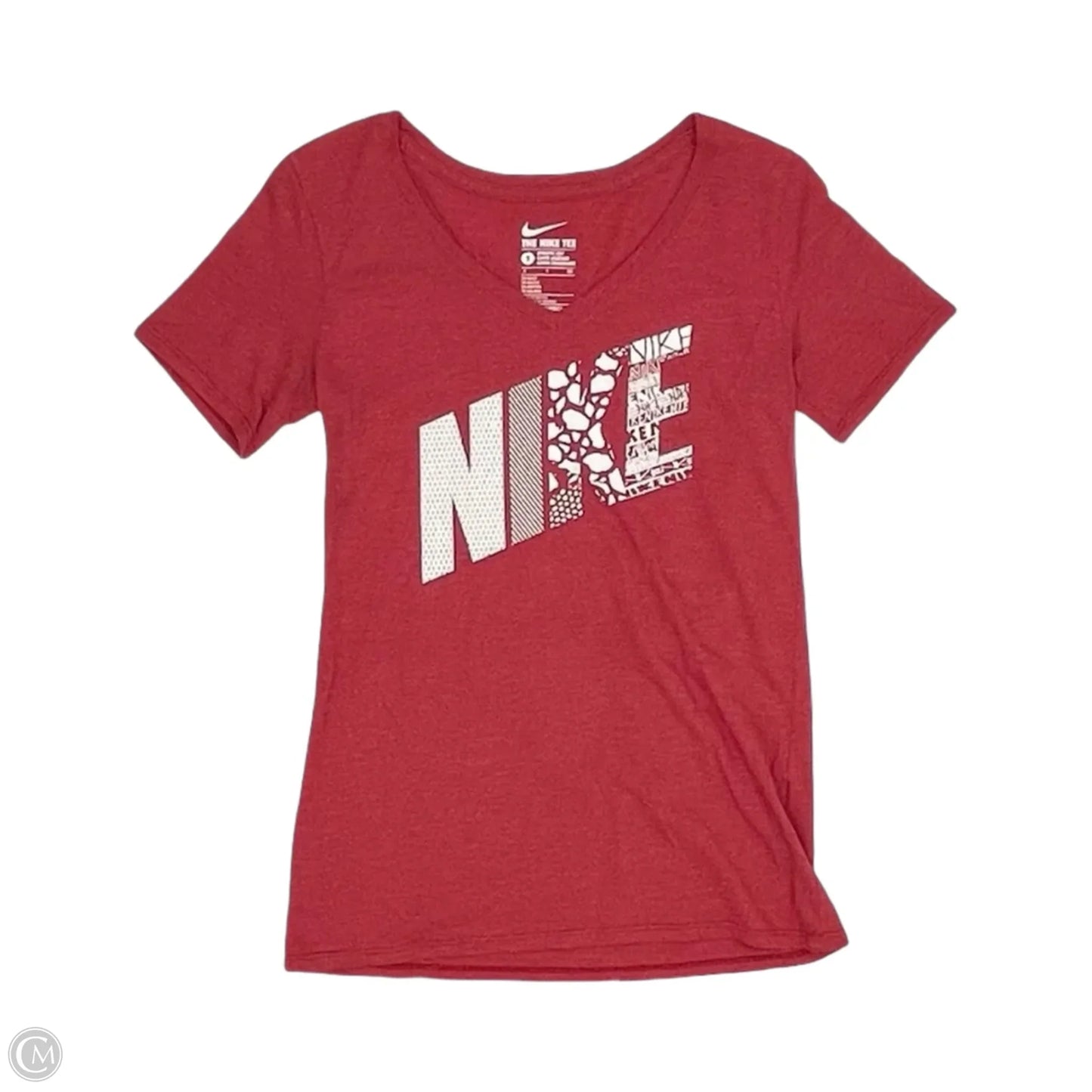 Athletic Top Short Sleeve By Nike In Red, Size: S