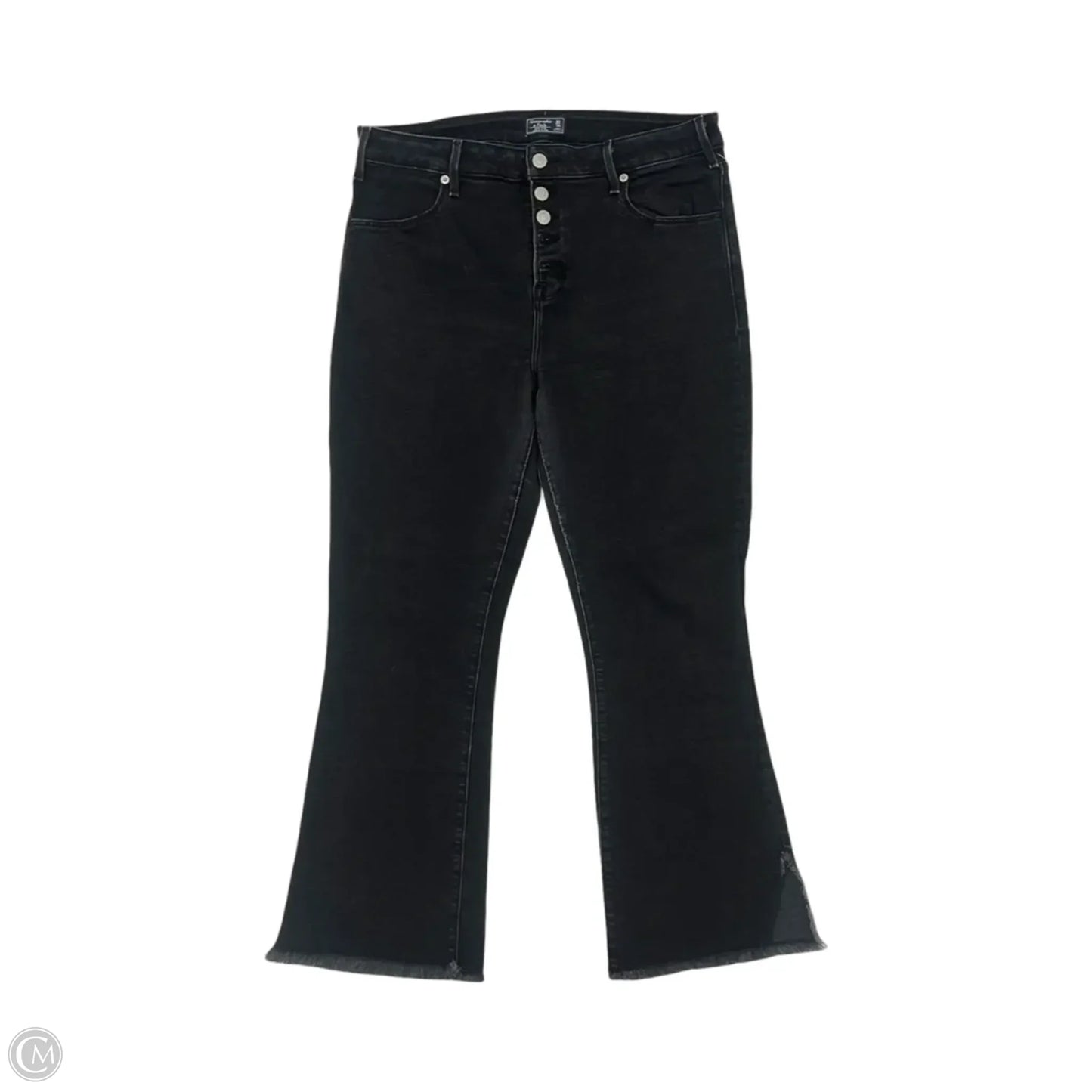 Jeans Boot Cut By Abercrombie And Fitch In Black Denim, Size: 14