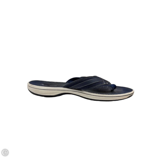 Sandals Flip Flops By Clarks In Navy, Size: 11