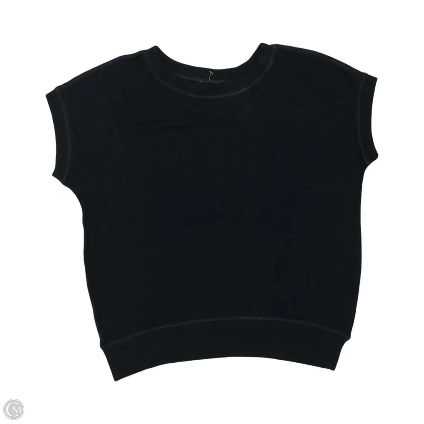 Top Short Sleeve By Nally And Millie In Black & Silver, Size: L