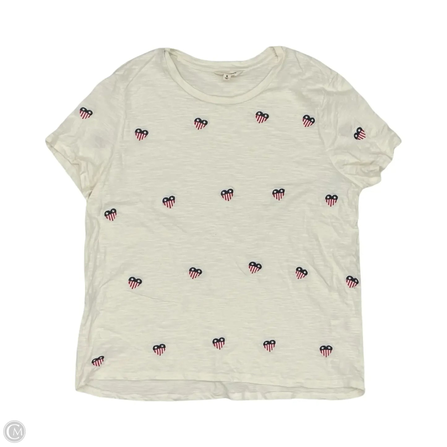 Top Short Sleeve By Lucky Brand In Blue Red & White, Size: Xl