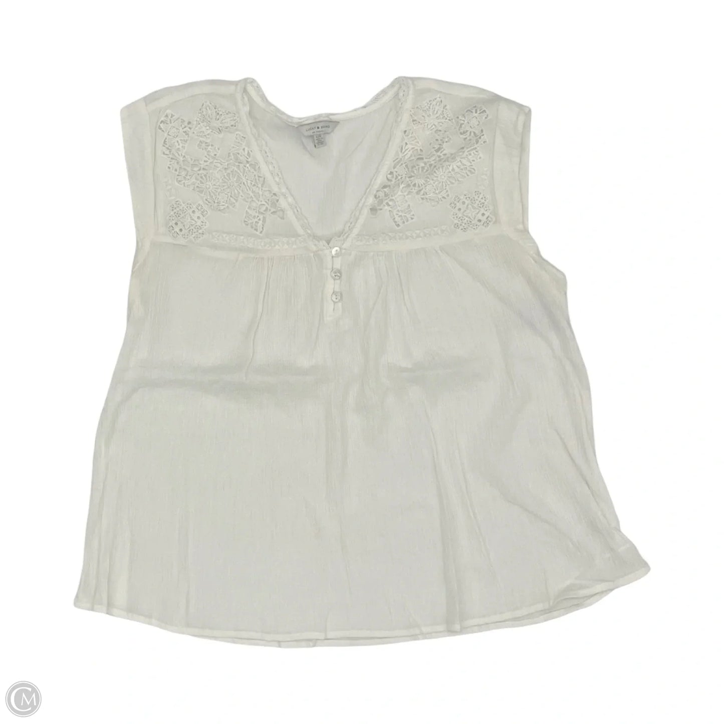 Top Sleeveless By Lucky Brand In Cream, Size: L