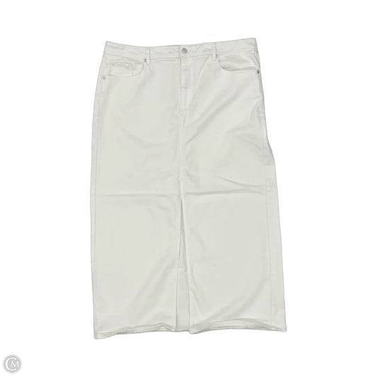 Skirt Midi By Loft In White Denim, Size: 18