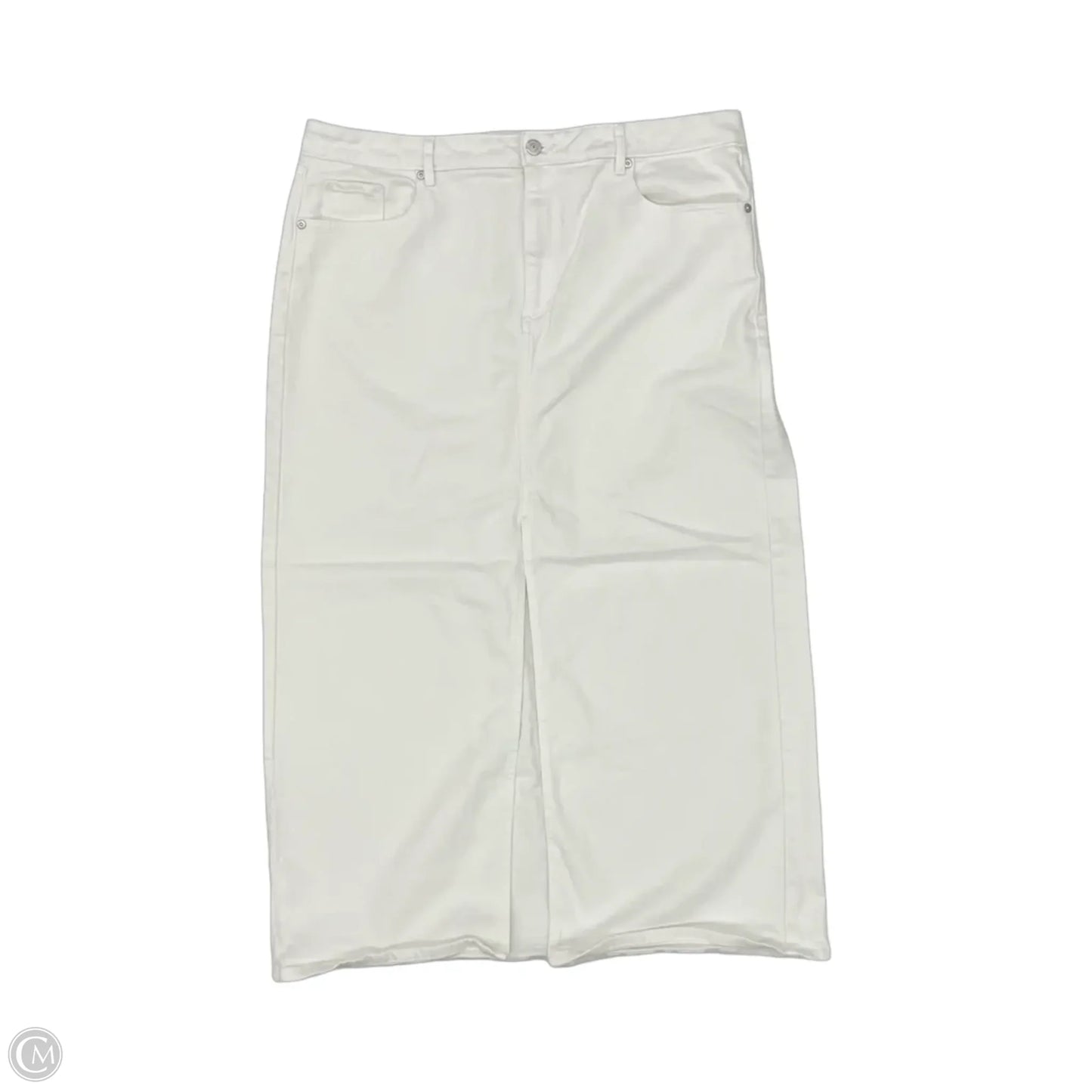 Skirt Midi By Loft In White Denim, Size: 18