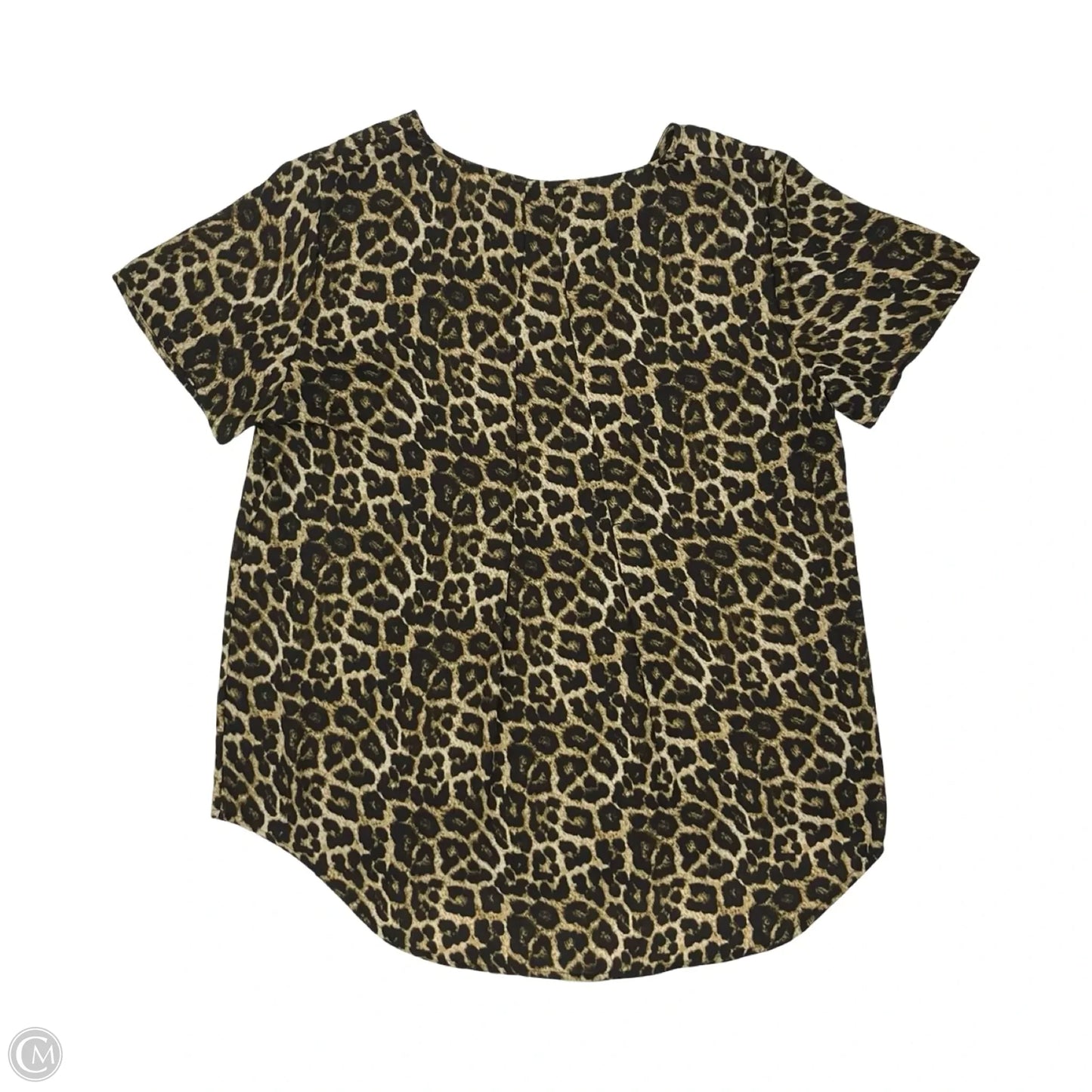 Blouse Short Sleeve By Chelsea And Theodore In Leopard Print, Size: L