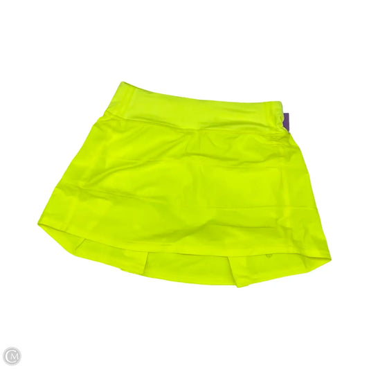 Athletic Skort By Lululemon In Yellow, Size: Xs