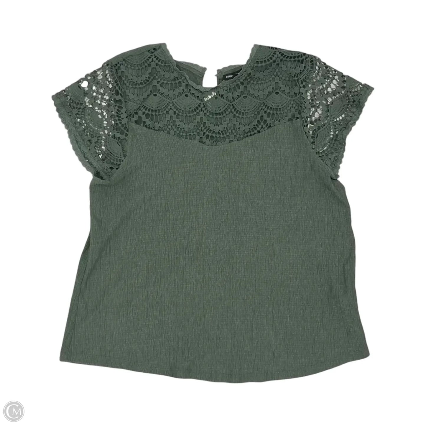 Blouse Short Sleeve By Cable And Gauge In Green, Size: Xl