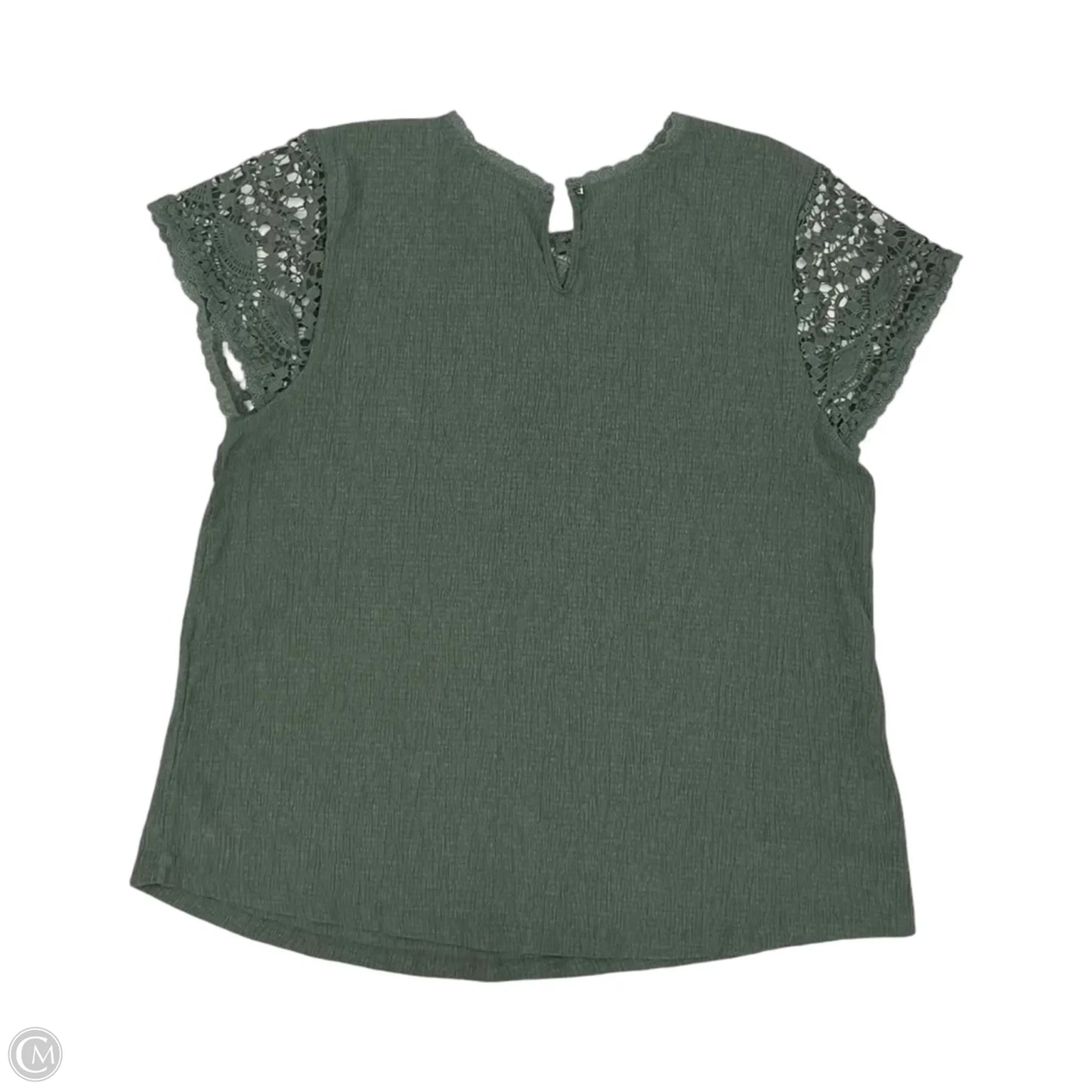 Blouse Short Sleeve By Cable And Gauge In Green, Size: Xl