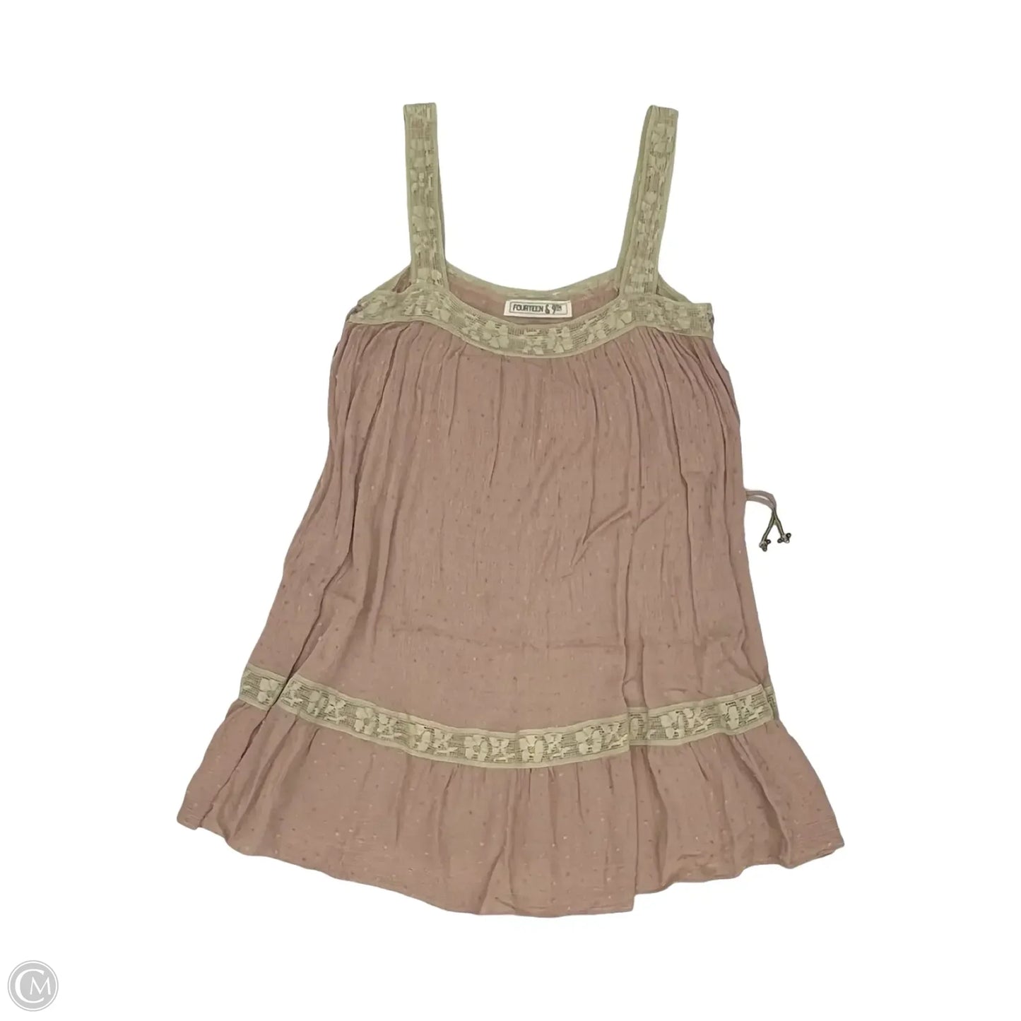 Tunic 3/4 Sleeve By Clothes Mentor In Tan, Size: M