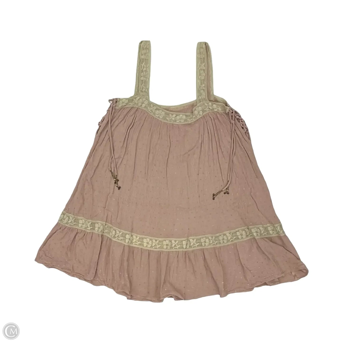 Tunic 3/4 Sleeve By Clothes Mentor In Tan, Size: M