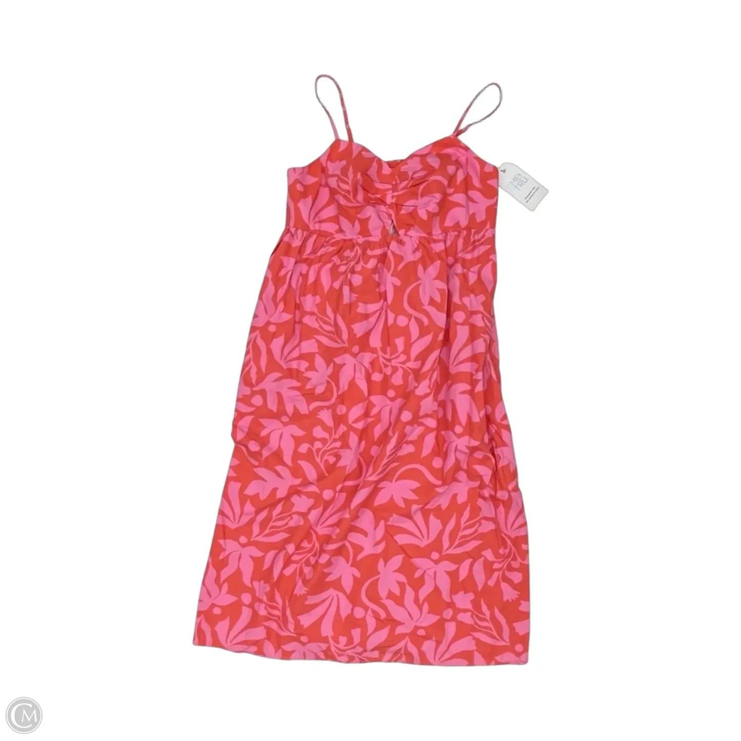 Dress Casual Midi By Time And Tru In Orange & Pink, Size: L