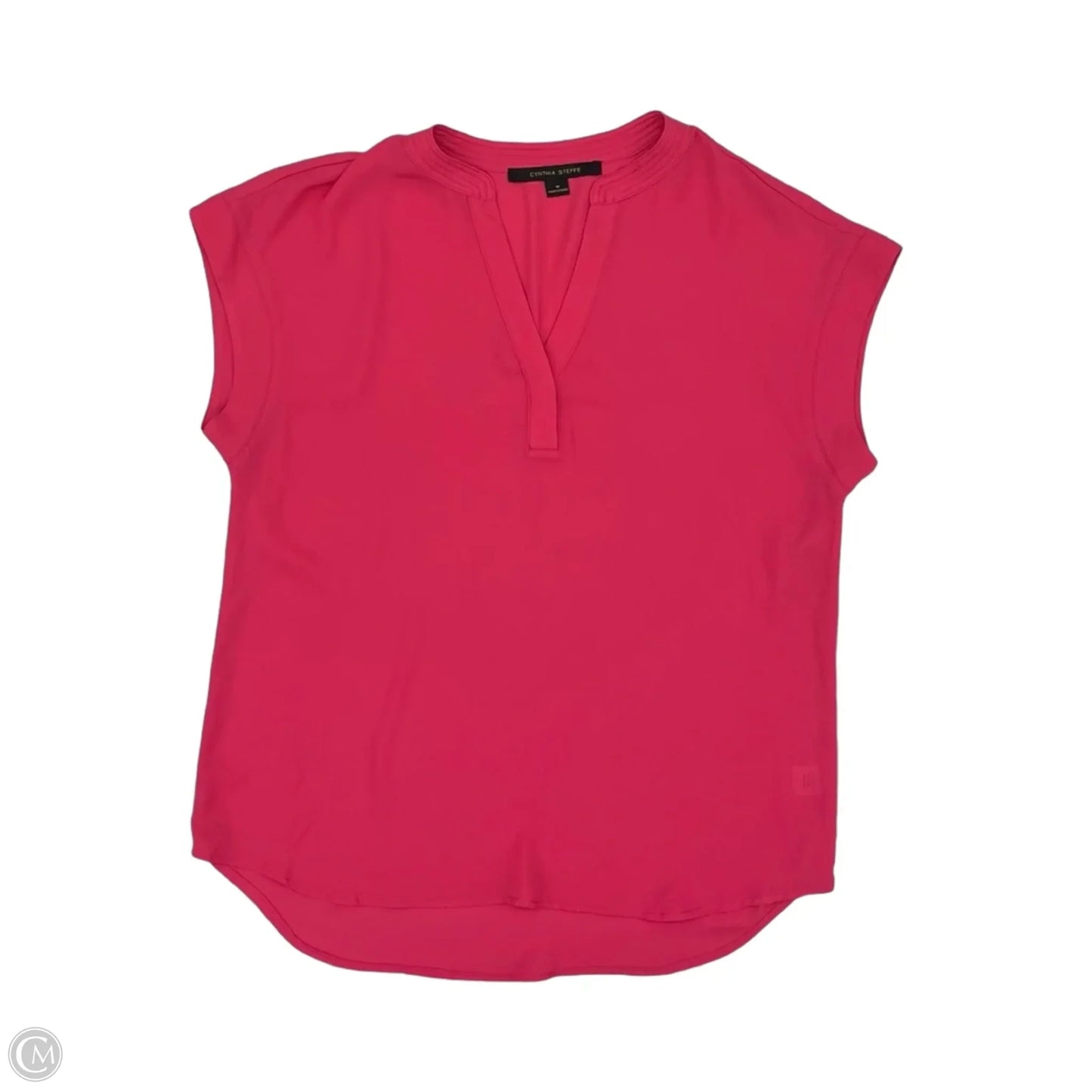 Blouse Short Sleeve By Cynthia Steffe In Pink, Size: M