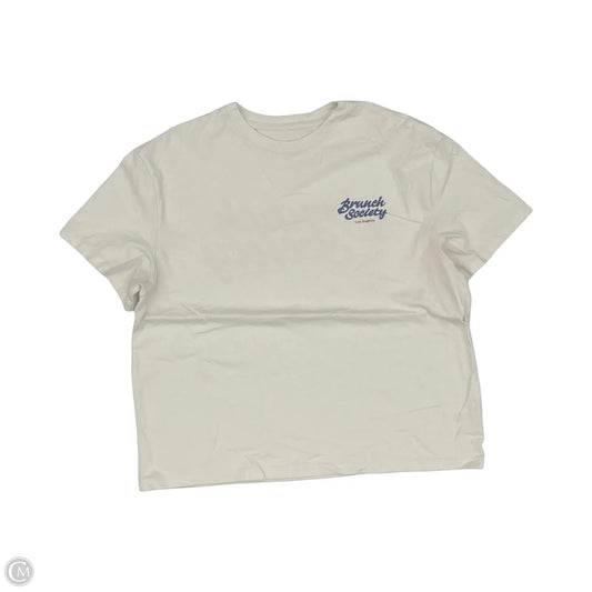 Top Short Sleeve By Wild Fable In Cream, Size: L