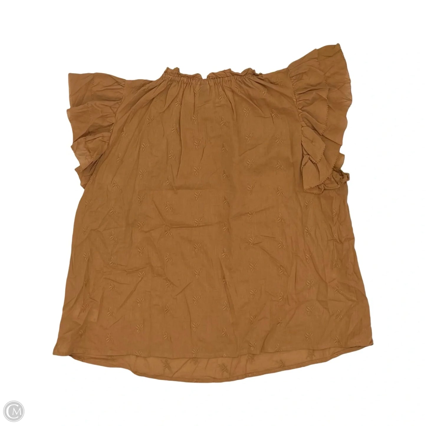 Blouse Short Sleeve By Universal Thread In Brown, Size: L