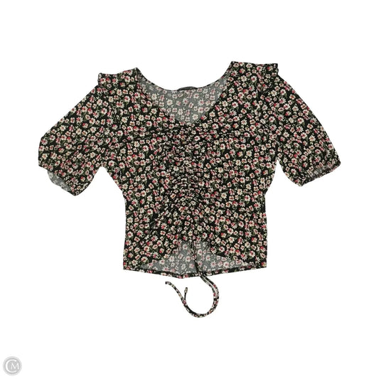 Blouse Short Sleeve By Moa Moa In Floral Print, Size: Xl