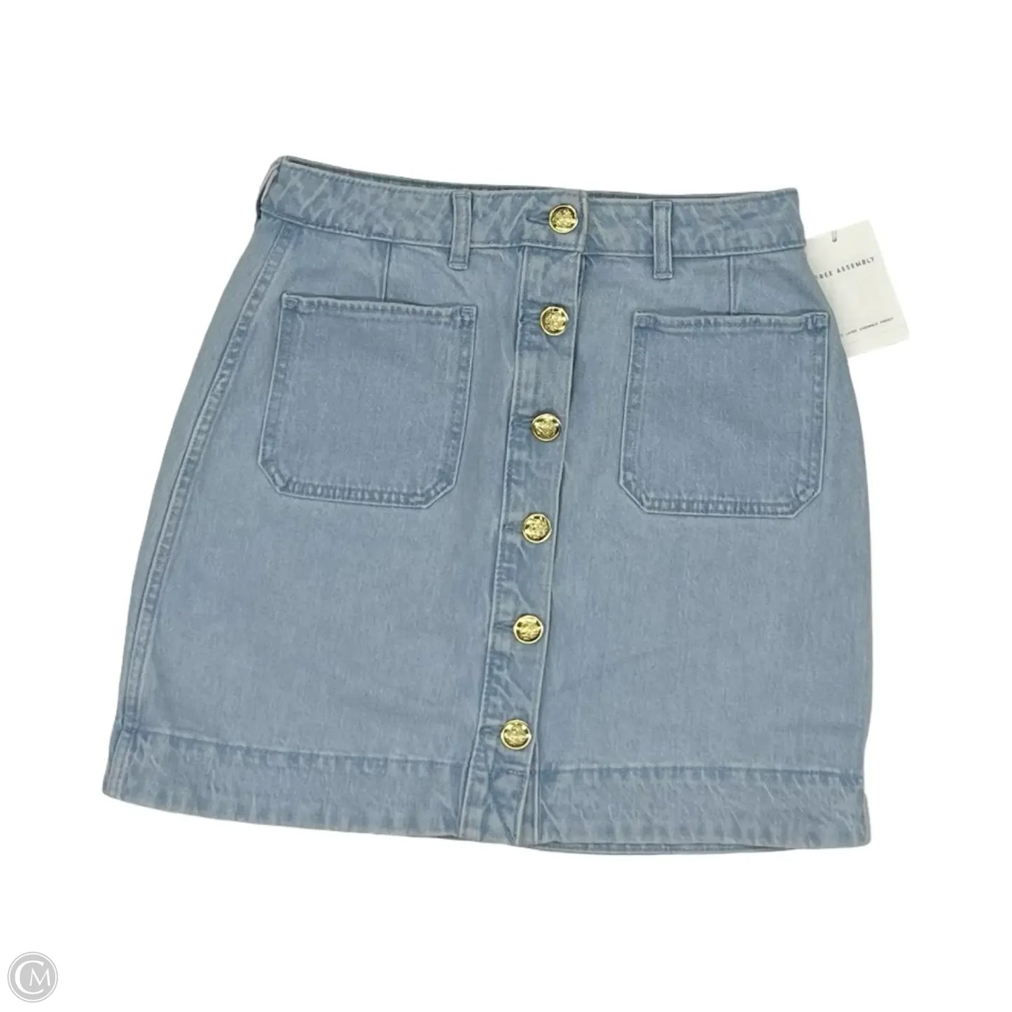 Skirt Mini & Short By Free Assembly In Blue Denim, Size: 0