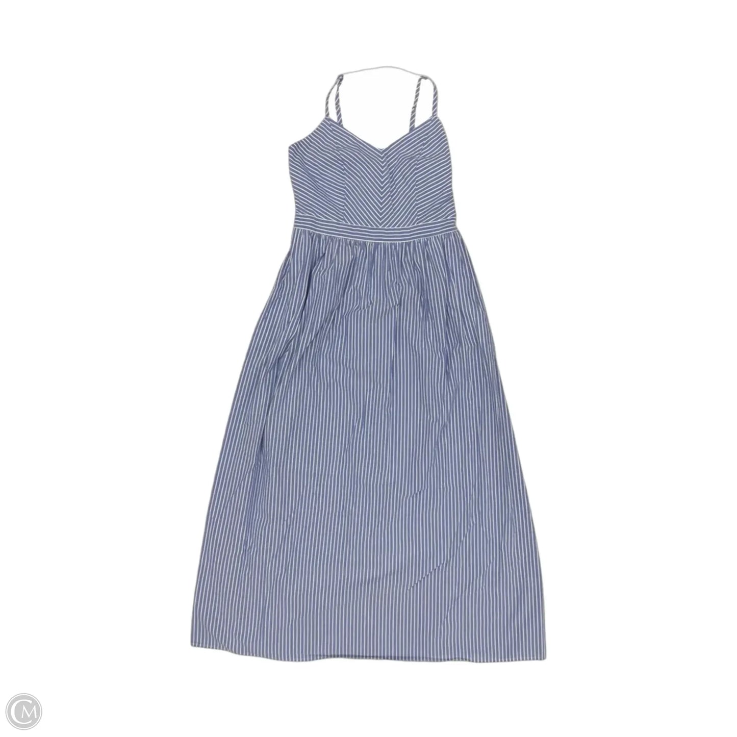 Dress Casual Midi By Loft In Striped Pattern, Size: 0p