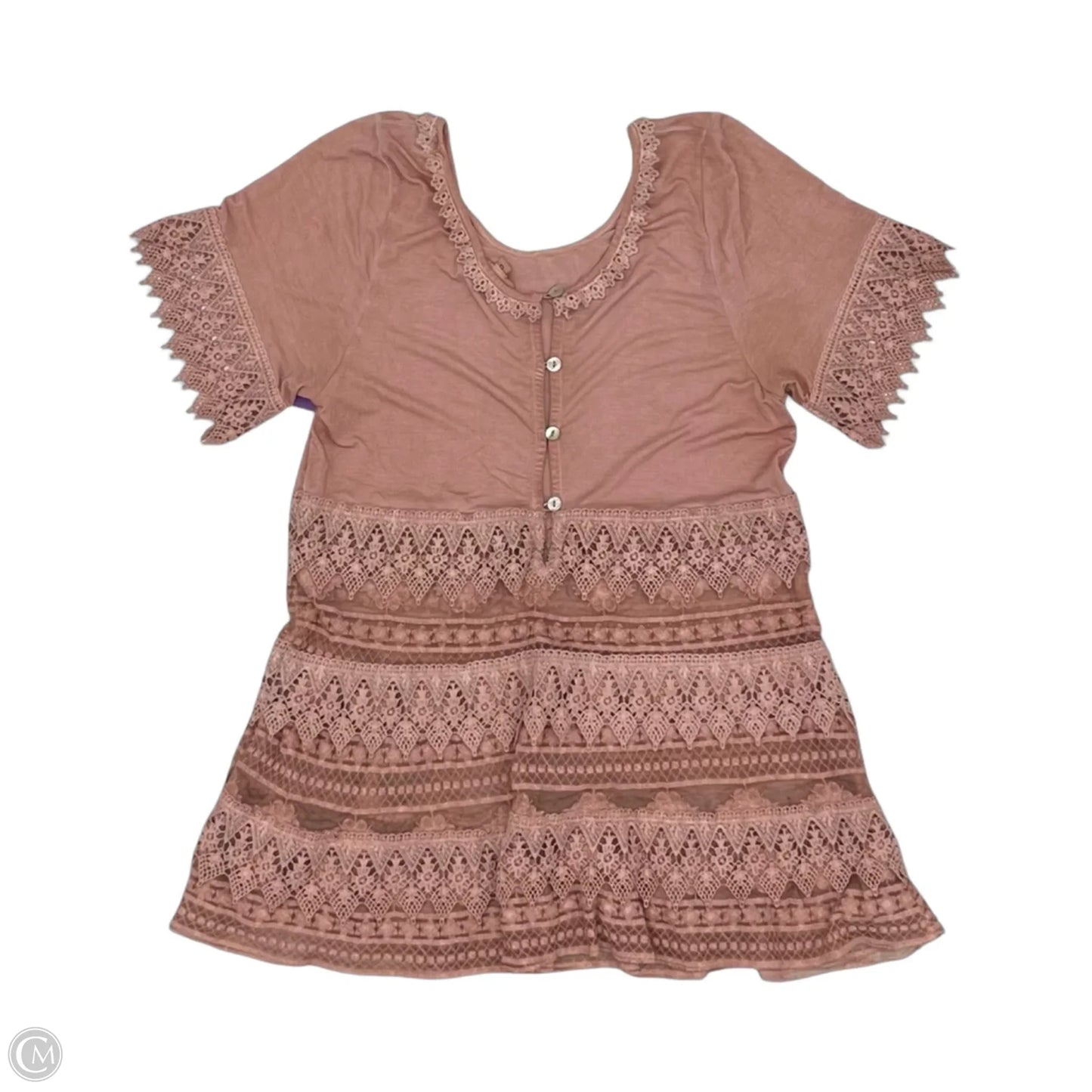 Blouse Short Sleeve By Pol In Pink, Size: S