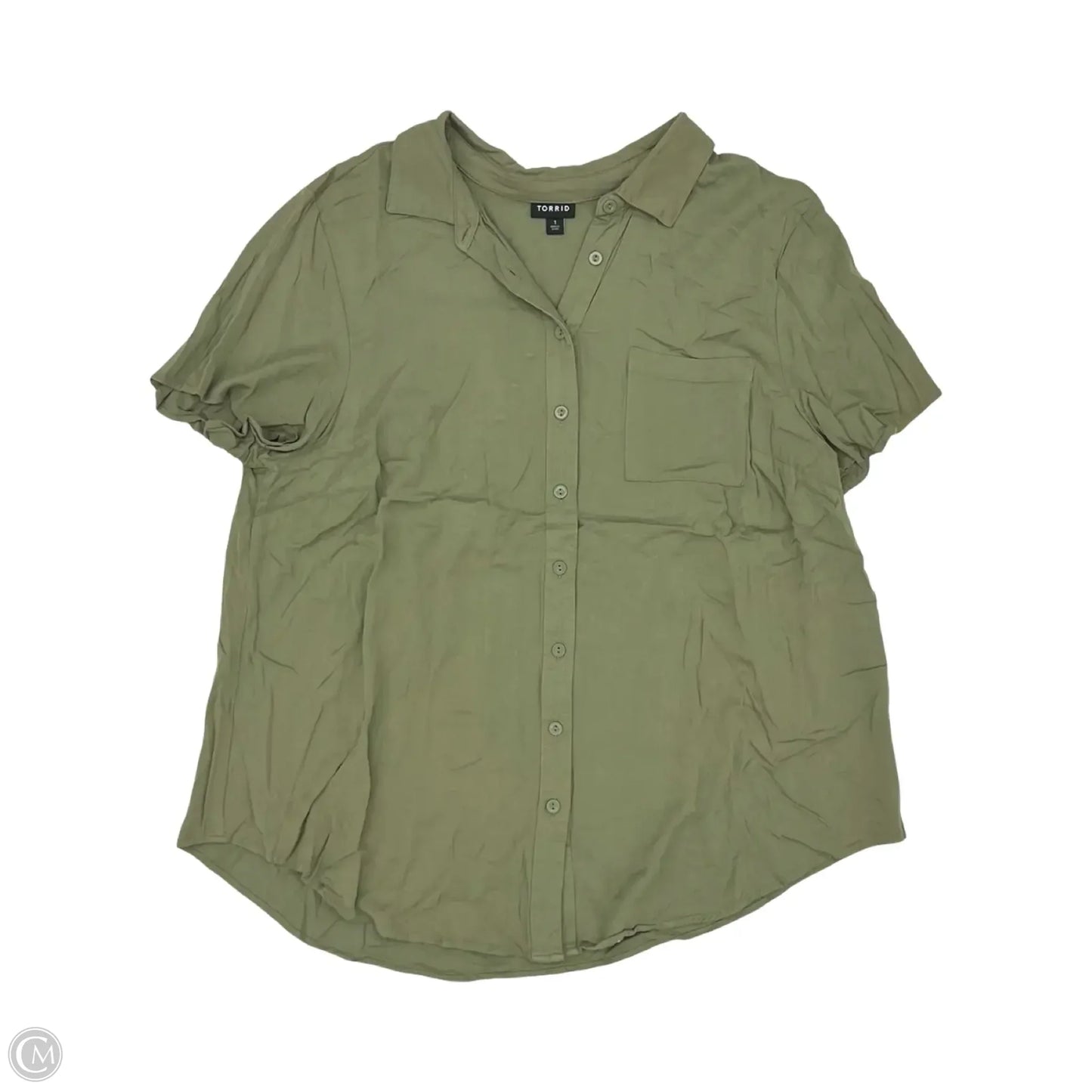 Top Short Sleeve By Torrid In Green, Size: 1x