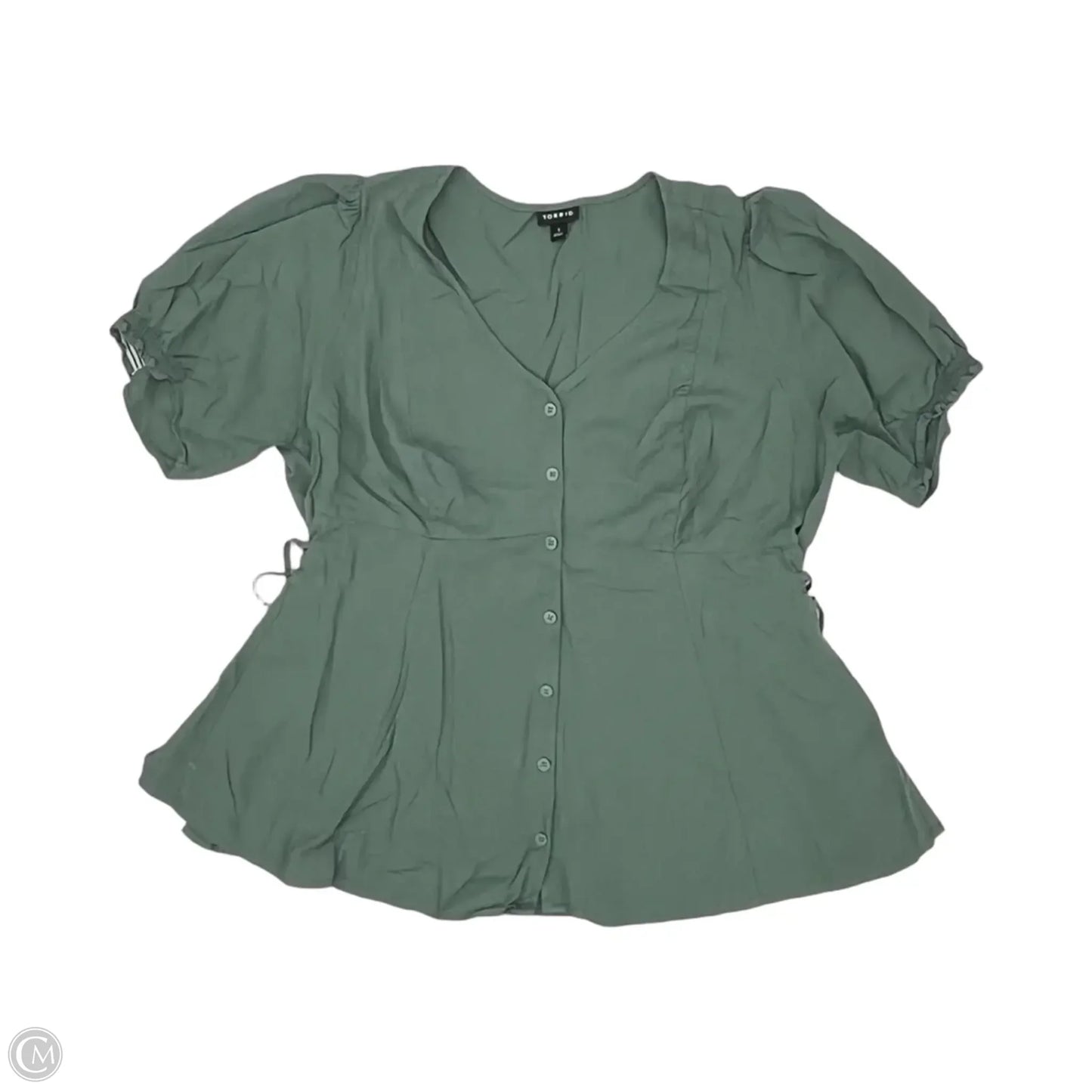 Blouse Short Sleeve By Torrid In Green, Size: 1x