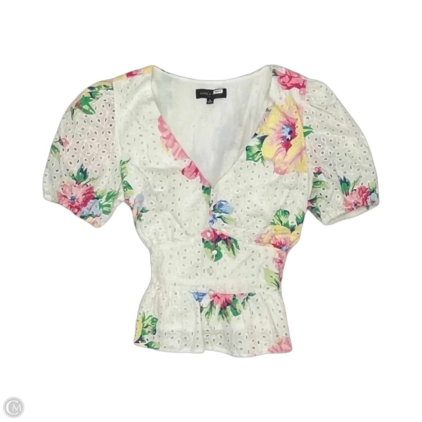 Blouse Short Sleeve By Clothes Mentor In Floral Print, Size: S