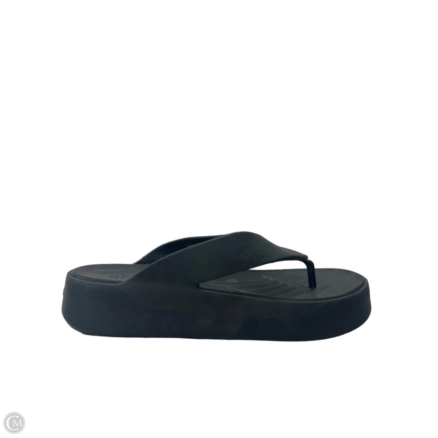 Sandals Flip Flops By Crocs In Black, Size: 9