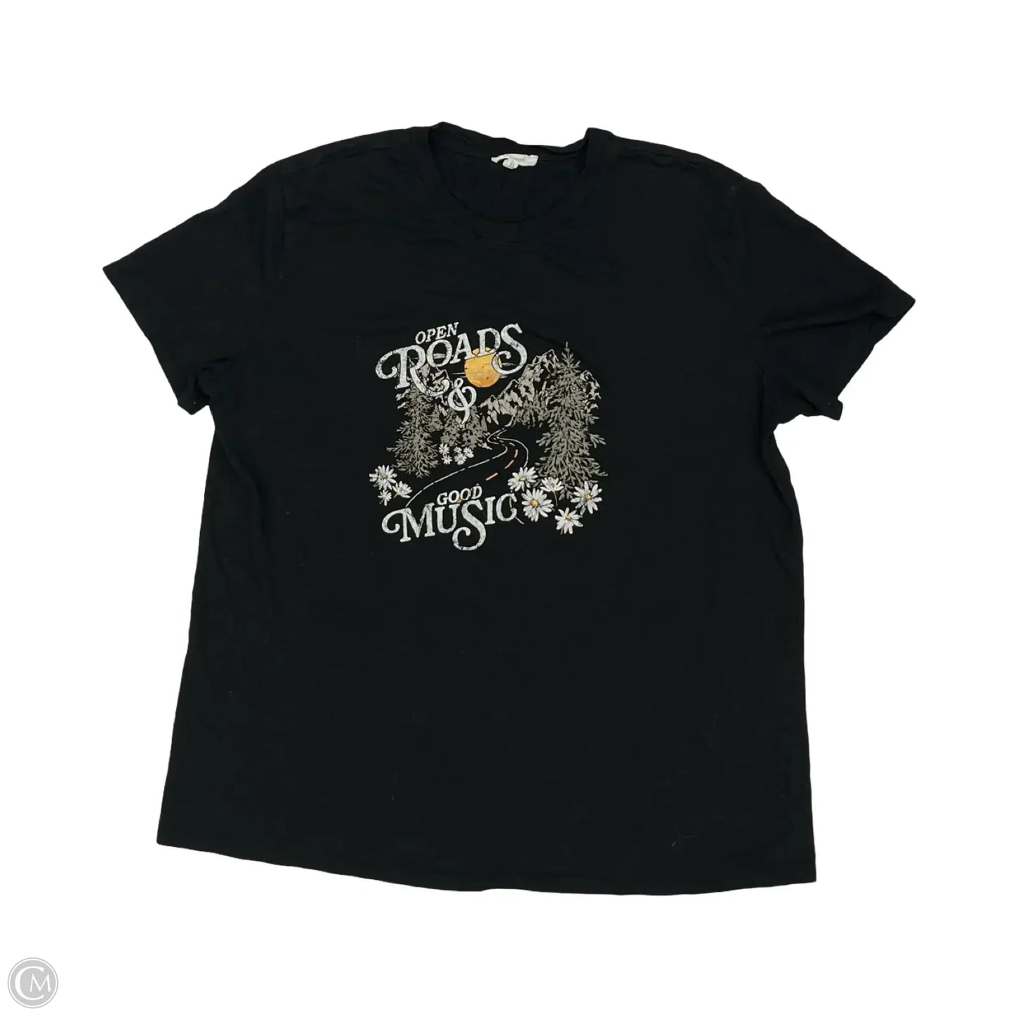 Top Short Sleeve By Maurices In Black, Size: L