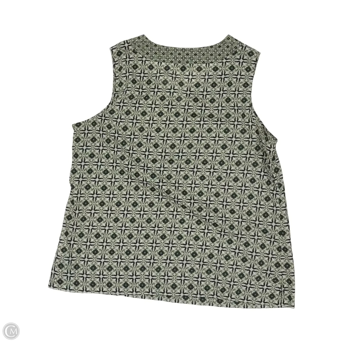 Blouse Sleeveless By Talbots In Black & Green, Size: Lp