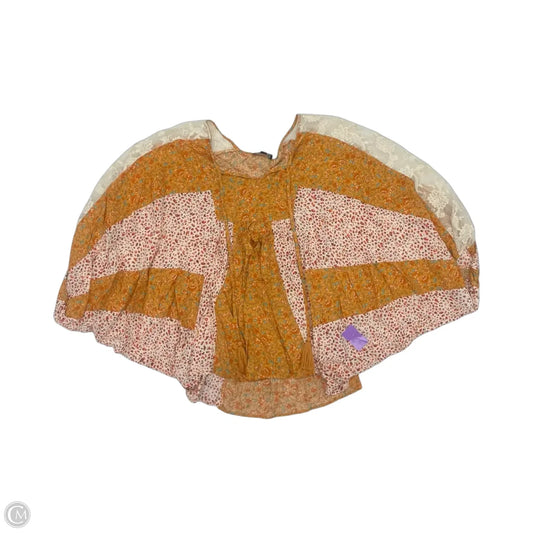 Blouse 3/4 Sleeve By Gigio In Orange & White, Size: M