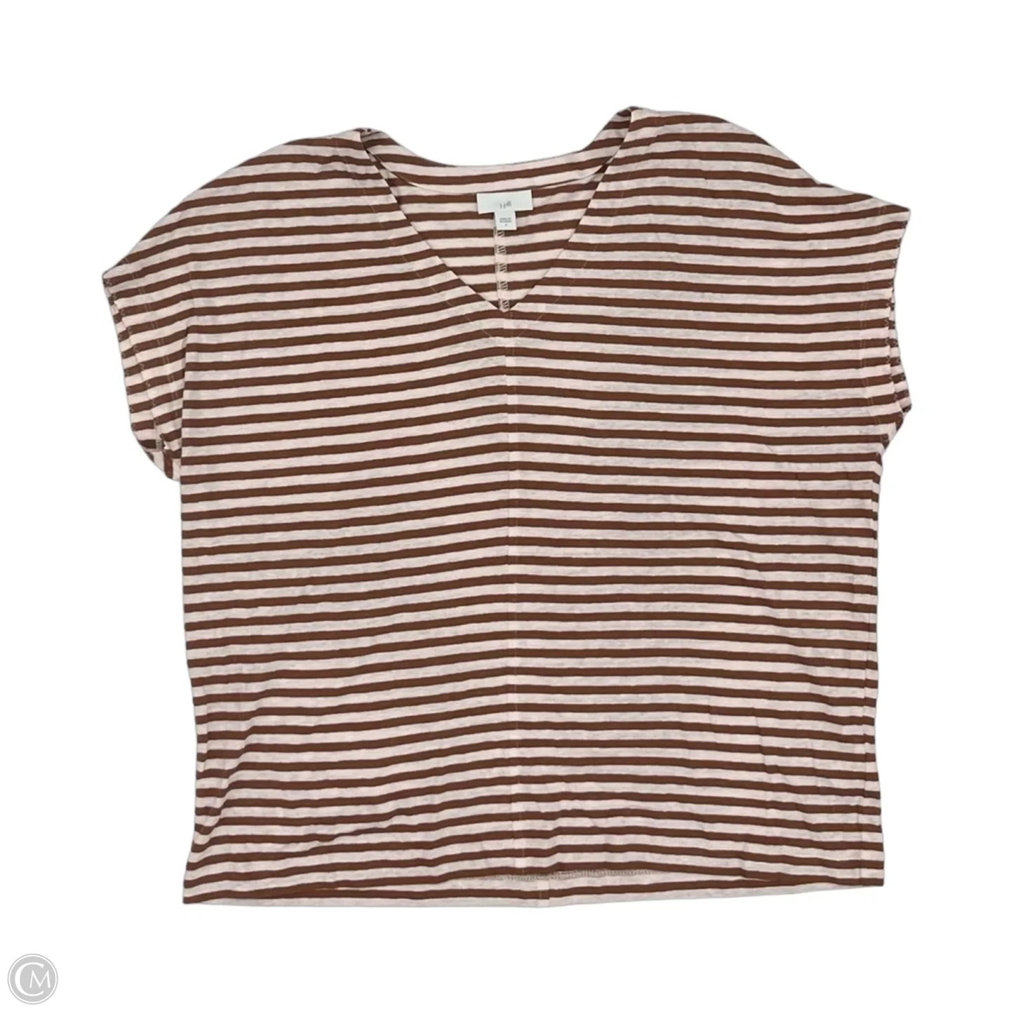 Top Short Sleeve By J. Jill In Brown & Cream, Size: S