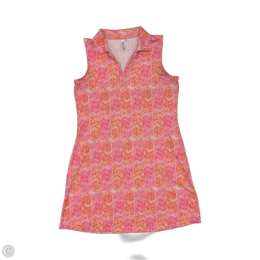 Dress Casual Short By Lulu B In Orange & Pink, Size: S