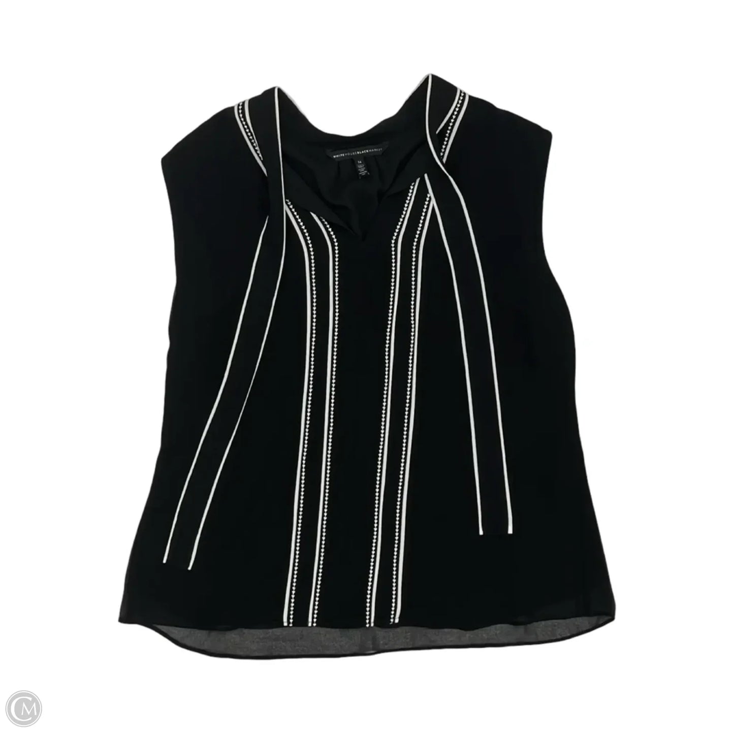 Blouse Sleeveless By White House Black Market In Black & Cream, Size: L