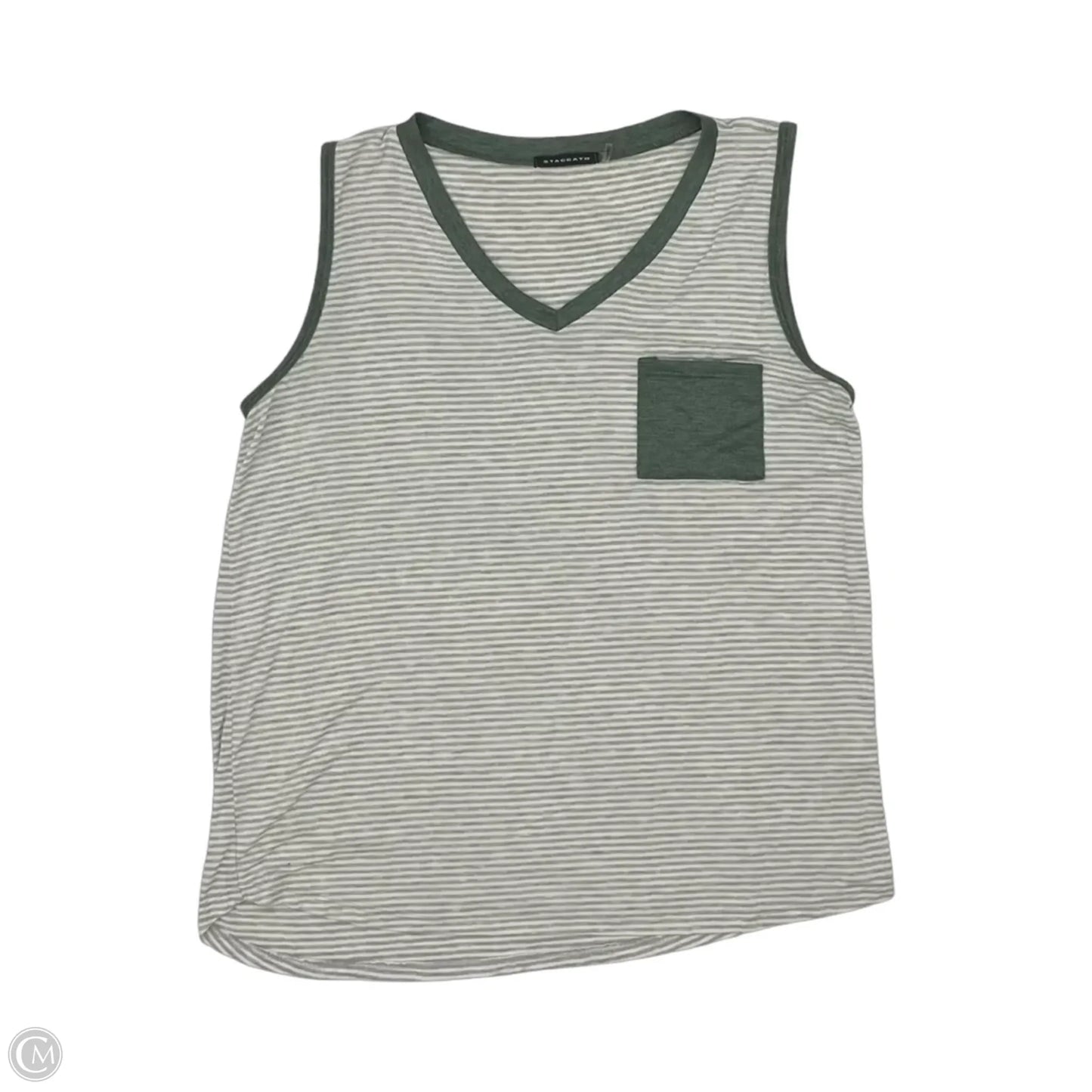 Tank Top By Staccato In Green & Grey, Size: L
