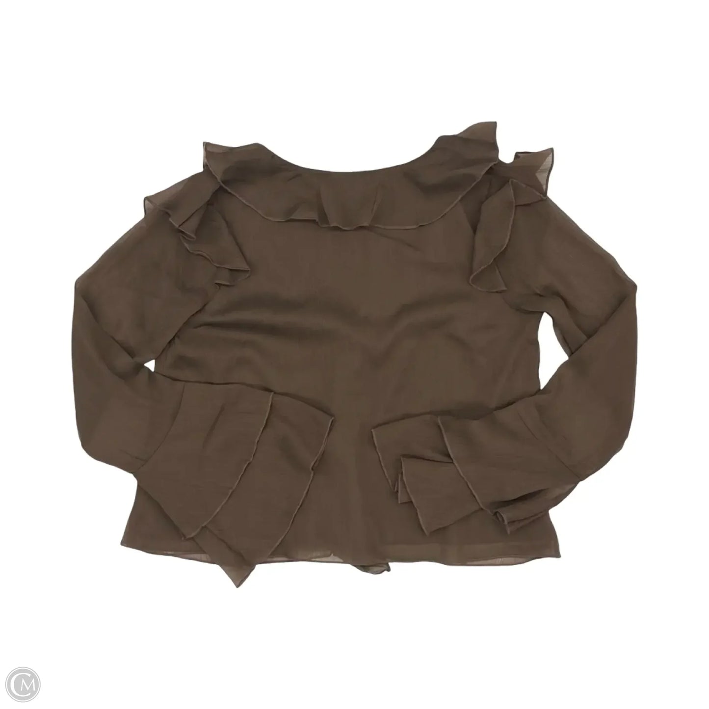 Blouse Long Sleeve By American Eagle In Brown, Size: S