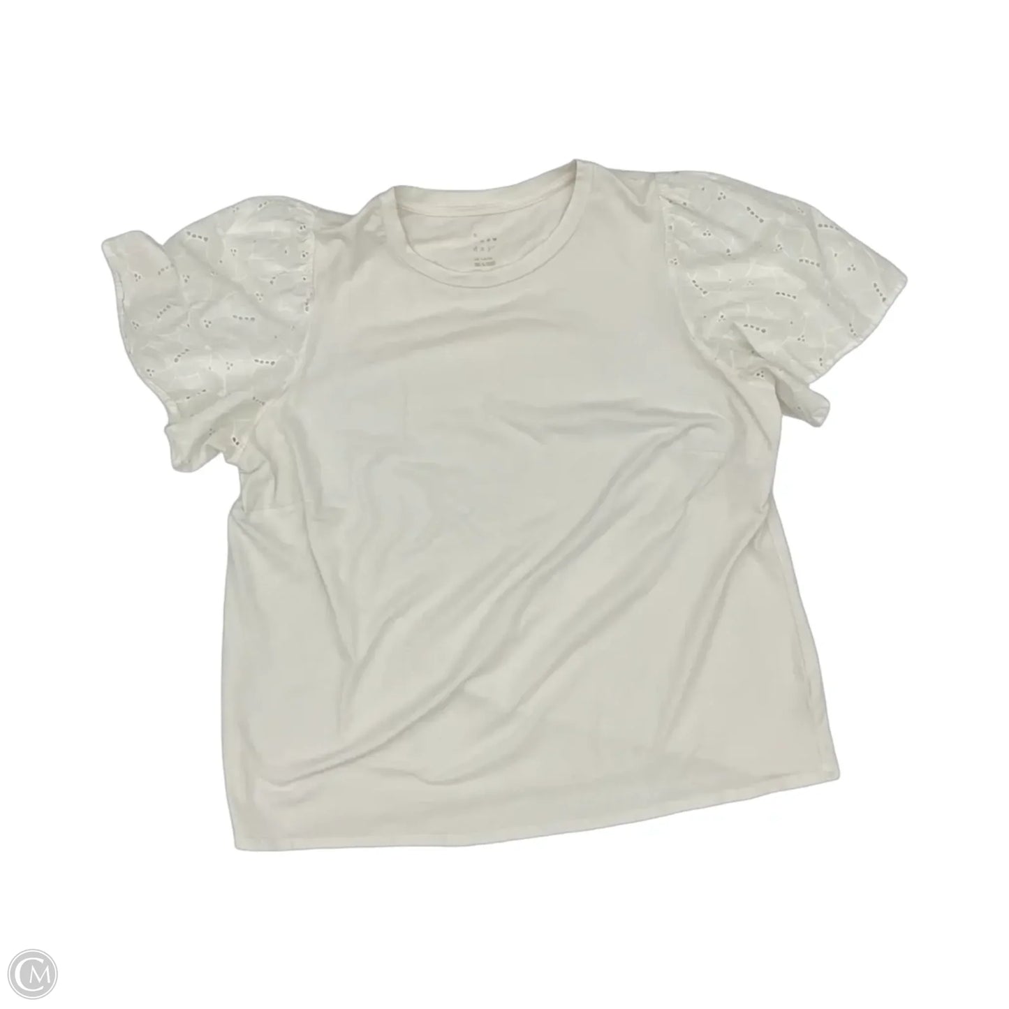 Top Short Sleeve By A New Day In Cream, Size: Xxl