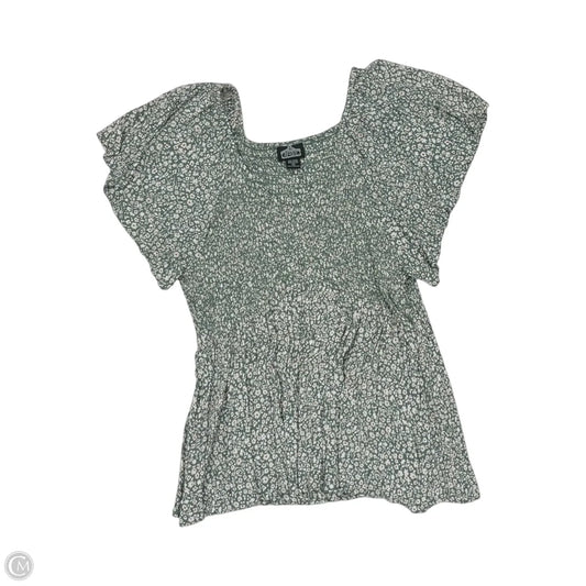Blouse Short Sleeve By Angie In Floral Print, Size: 1x