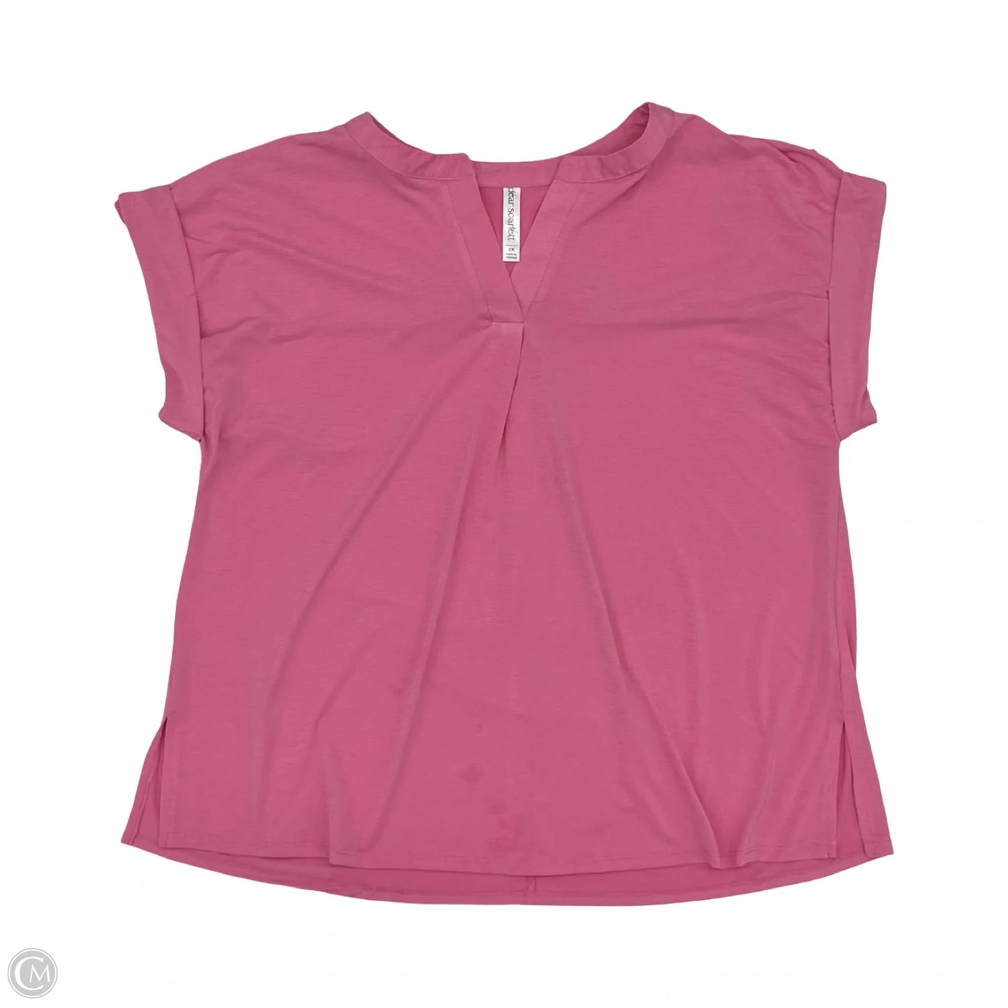 Blouse Short Sleeve By Dear Scarlett In Pink, Size: 2x