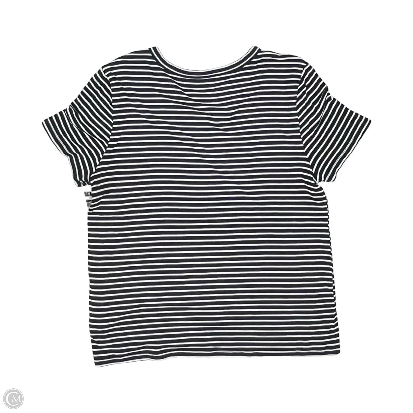 Top Short Sleeve By Lucky Brand In Blue & Cream, Size: S