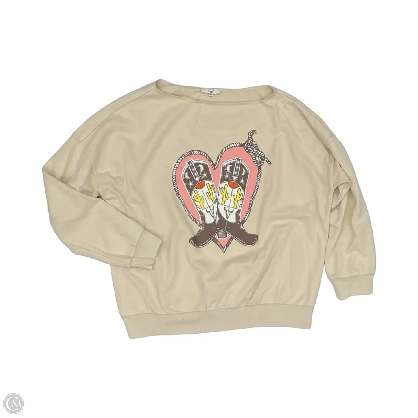 Sweatshirt Collar By Easel In Tan, Size: M