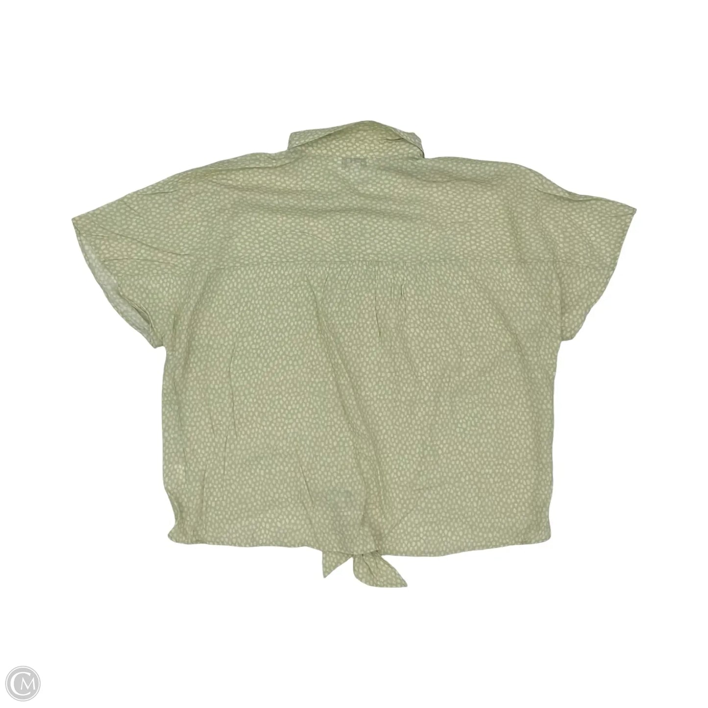 Blouse Short Sleeve By Nine West In Green & Tan, Size: L