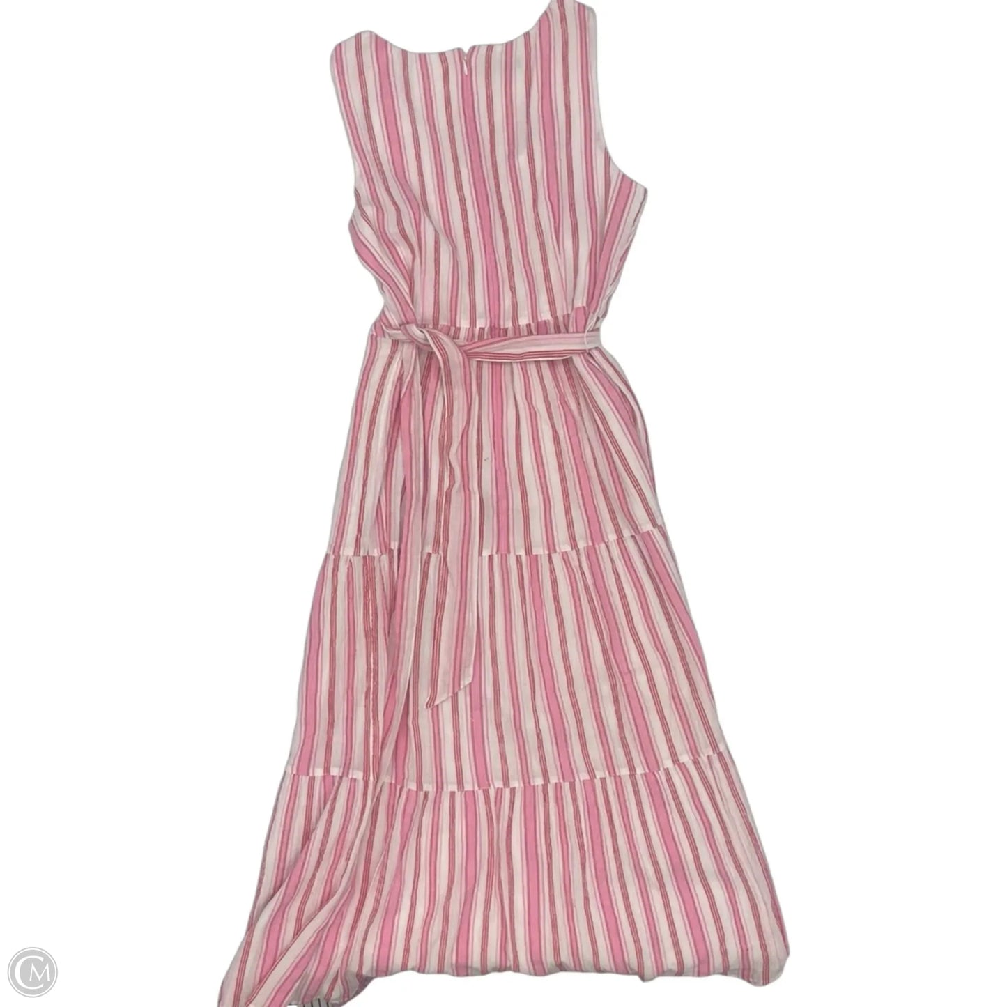 Dress Party Midi By Talbots In Pink & White, Size: 12