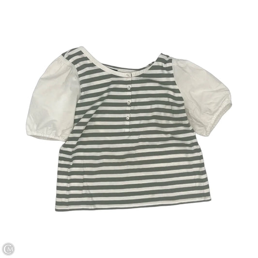 Top Short Sleeve By Talbots In Green & White, Size: Lp